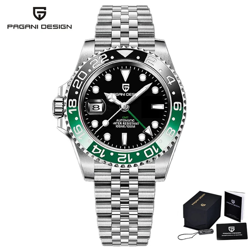 V3 Version GMT Watches Men'S Luxury Sapphire Automatic Mechanical Watch 40MM Stainless Steel Waterproof Watch